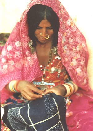 Lambani Woman Embroidering