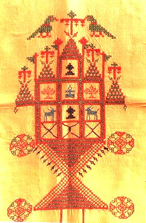 Kasooti Design on Silk Sari