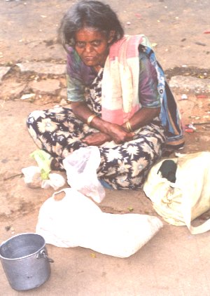 Destitute Woman Begging