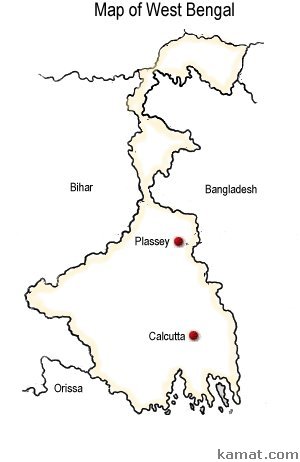 A map of West Bengal