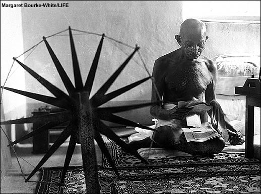 Gandhi and his Spinning Wheel