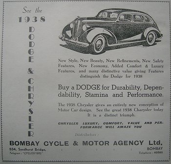 1938 Dodge abd Chrysler Advertisement