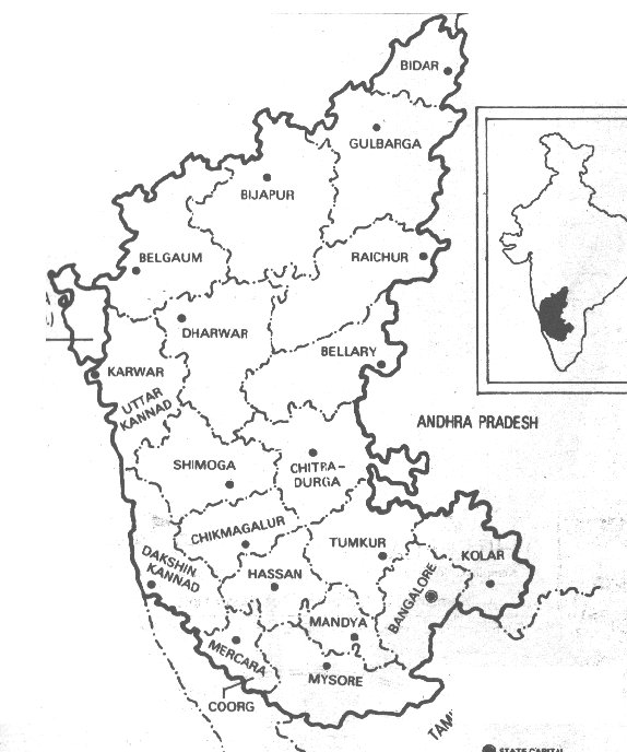 Map of Karnataka State