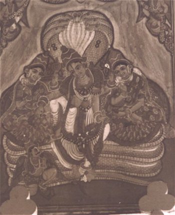 Vishnu Sitting on a  Seven Hooded Cobra