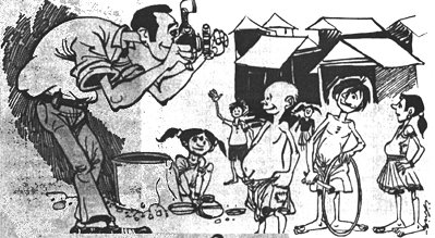 Kamat in a Cartoon by Sudha Staff Artist