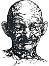 Line Drawing of Mahatma Gandhi