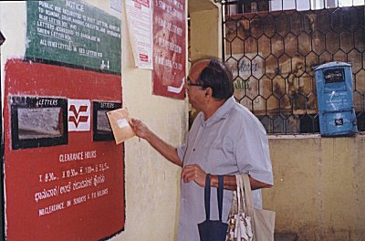 Kamat at an Indian Post Office