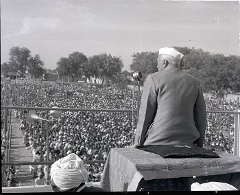 Nehru at a Rally