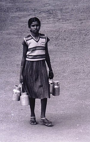 Girl Delivering Fresh Milk