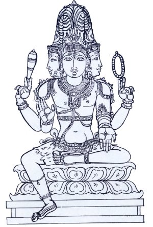 Lord Brahma from a Sculptural Textbook