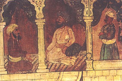 Nawad and His Officials -  Painting on the walls of Daria Daulat Bagh