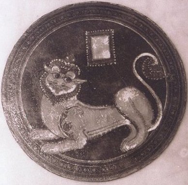 Painting of a Lion on a Ganjifa Card