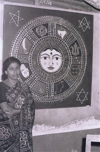 Woman Artist with her Work