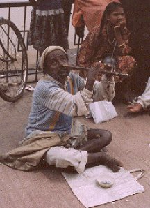 Blind Beggar on a street in Bangalore