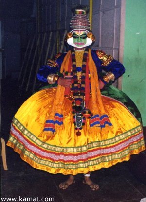 A Masked Kathakkali Dancer from Kerala