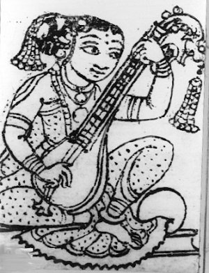 A Girl Learning to Play the Veena