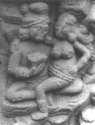 Drinking Couple - Ancient Buddhist Sculpture