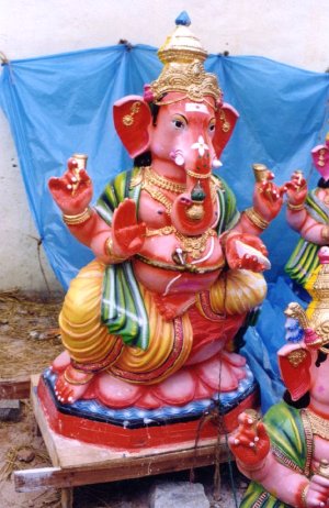 A Painted Idol of Ganesh in Bangalore