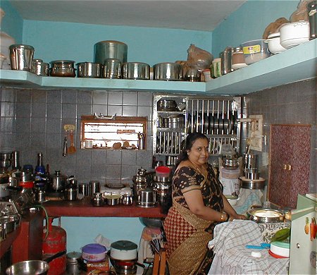 Indian Housewife in her Kitchen