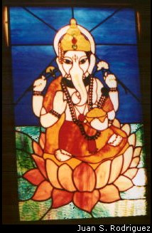 Ganapati in Stained Glass Artwork