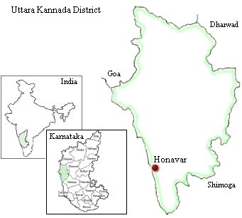 Map Shoing Location of Honavar