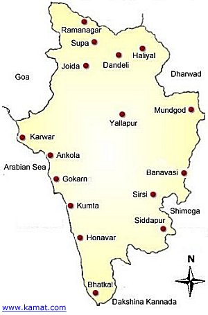 Map of Uttara Kannada District