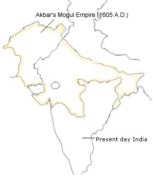 Span of Akbars empire
