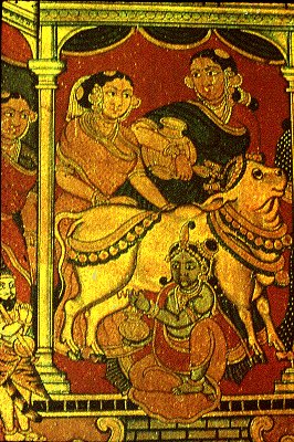 Krishna Milking a Cow