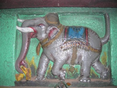 Painted Elephant Sculpture 