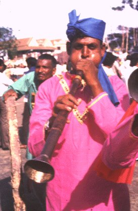 Man Blows Nagaswaram Horn