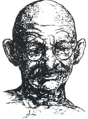 Mahatma Gandhi - man Drawing by Bruno - Pixels