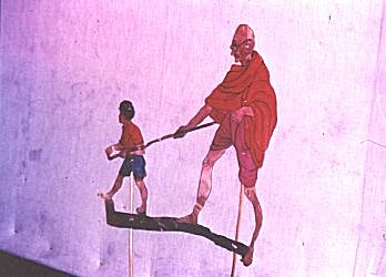 A Painted Puppet of Gandhi