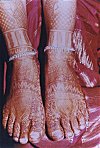 The Henna Art of the Feet of a Bride