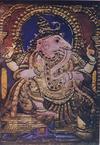Elephant Headed Ganesh in a Tanjore Gesso Painting