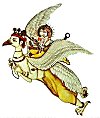 Lord Krishna Rides the Bird Garuda