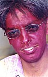 Colors are sprayed on each other on the Holi day
