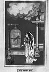 A lady with caged parrot, Jha's painting