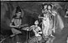 Shiva being approached by friends of parvati on her behalf
