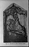 A tribal memorial stone on a horse of a hero, 1982