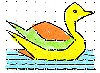 A Swimming Duck in a Rangoli Design