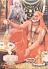 Raghavendra Swamiji Offering Prayers to a Linga