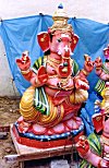 A Painted Idol of Elephant Headed Ganesh at Marketplace