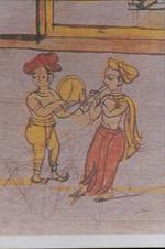 Krishna-Parijata Watercolor Pictures