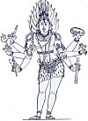 Six Handed Lord Shiva by G. Gnanananda