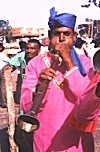 Man Blowing the Horn Nagaswaram 