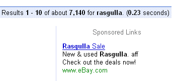 Ad for Used Rasgullas!