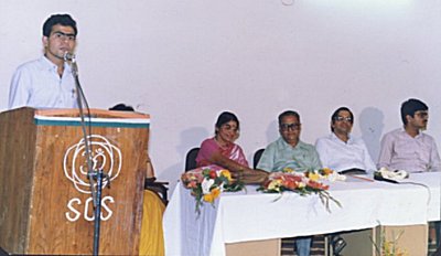 Vikas Speaking at a Function to Introduce Computing for People