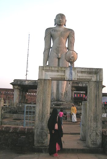 Muslim Tourist at Jain Statue